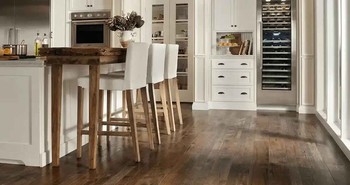 Professionally installed and refinished hardwood flooring in a residential home, showcasing smooth finish and natural wood tones in Honolulu, HI